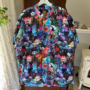Retro Rifle STICKER BOMB V2 BUTTON DOWN PEARL SNAPS men’s 3X EUC